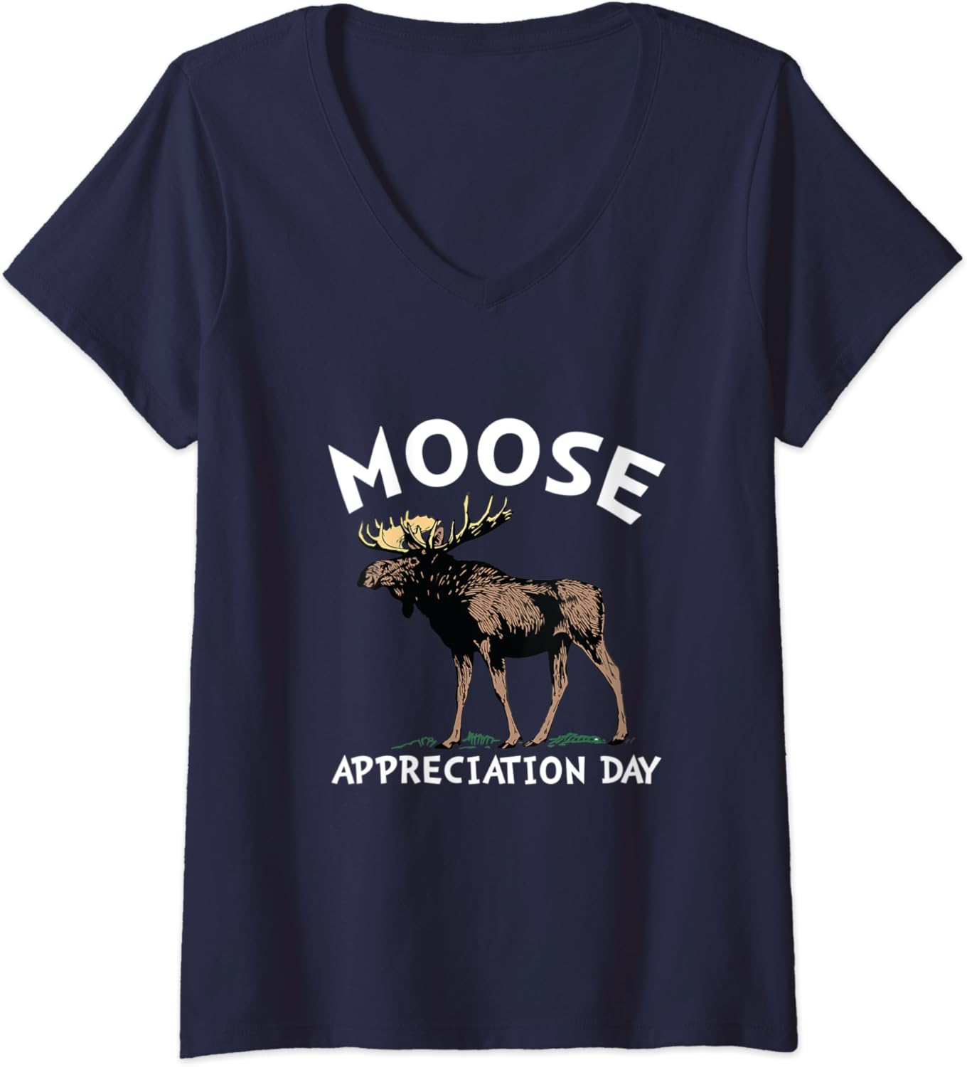 Womens Moose Appreciation Day Gift for Moose Lovers VNeck
